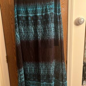 Blue Maxi A-line Skirt for Casual Resort Wear
